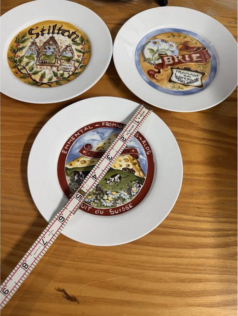 Set of 4 Restoration Hardware Classic Cheese Tapas Appetizer Plates 7.75” MINT *